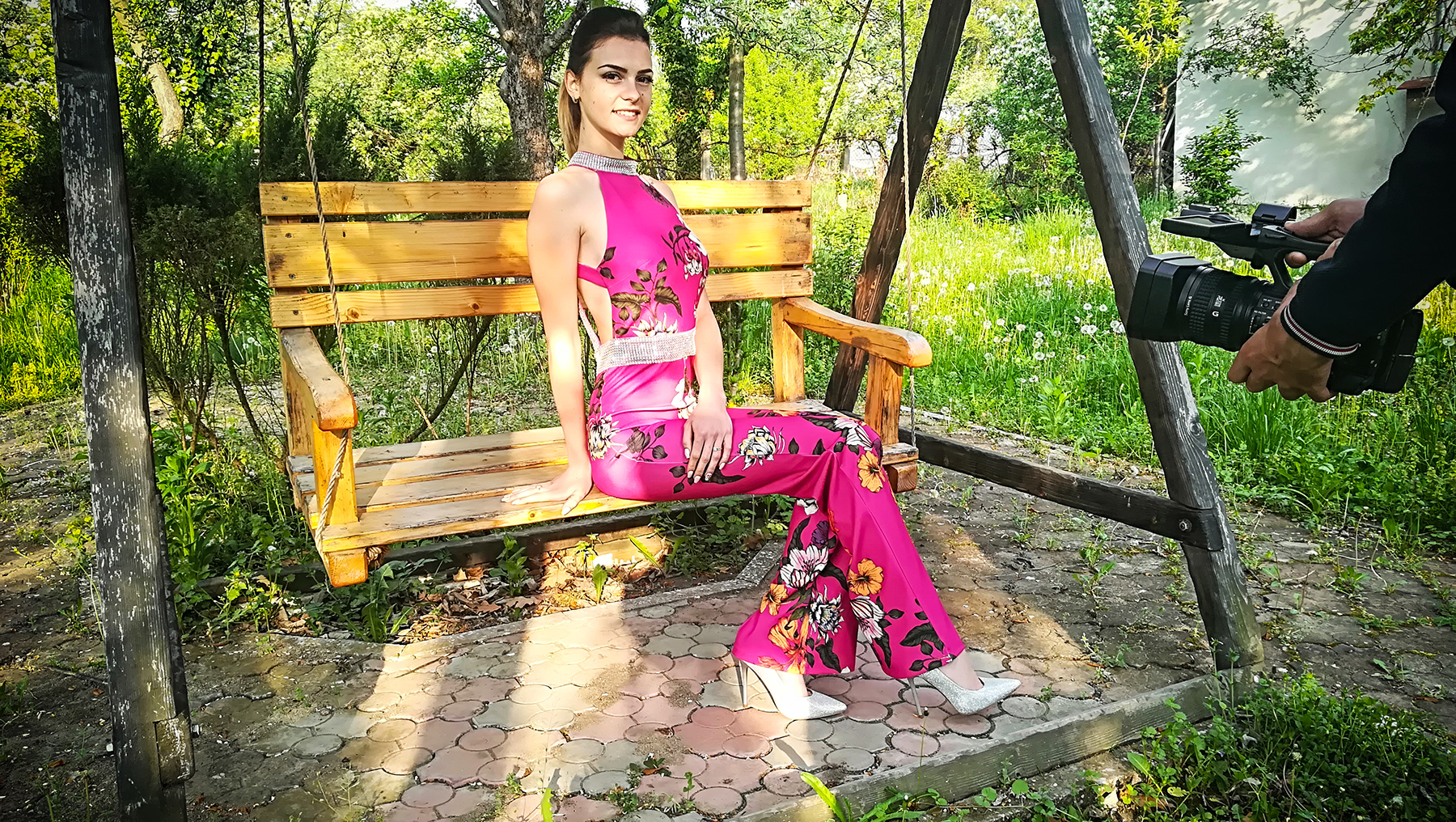 Pink jumpsuit with flower Pink jumpsuit with flower