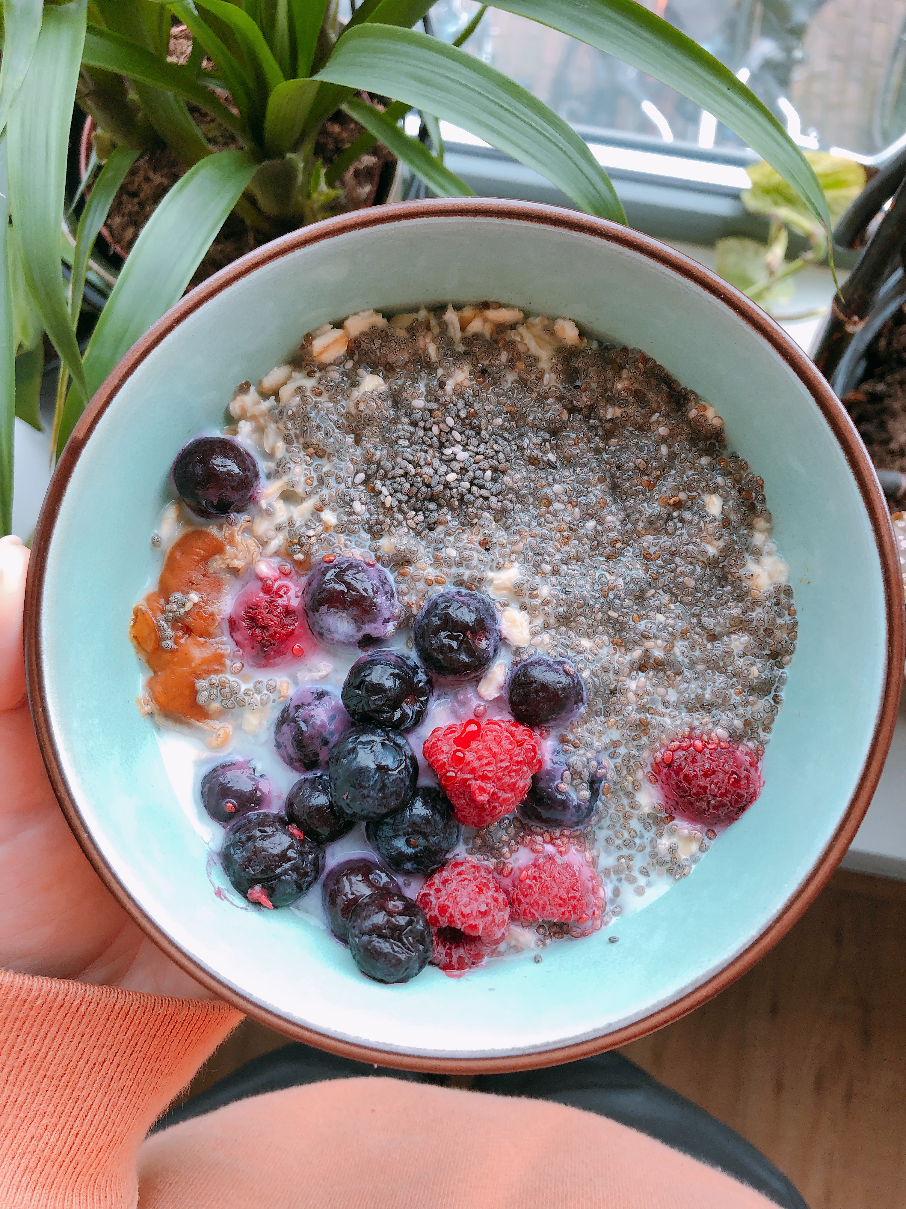 Quarantine Breakfast: Overnight Oats with Berries, Chia Seeds, and Peanut Butter Quarantine Breakfast: Overnight Oats with Berries, Chia Seeds, and Peanut Butter