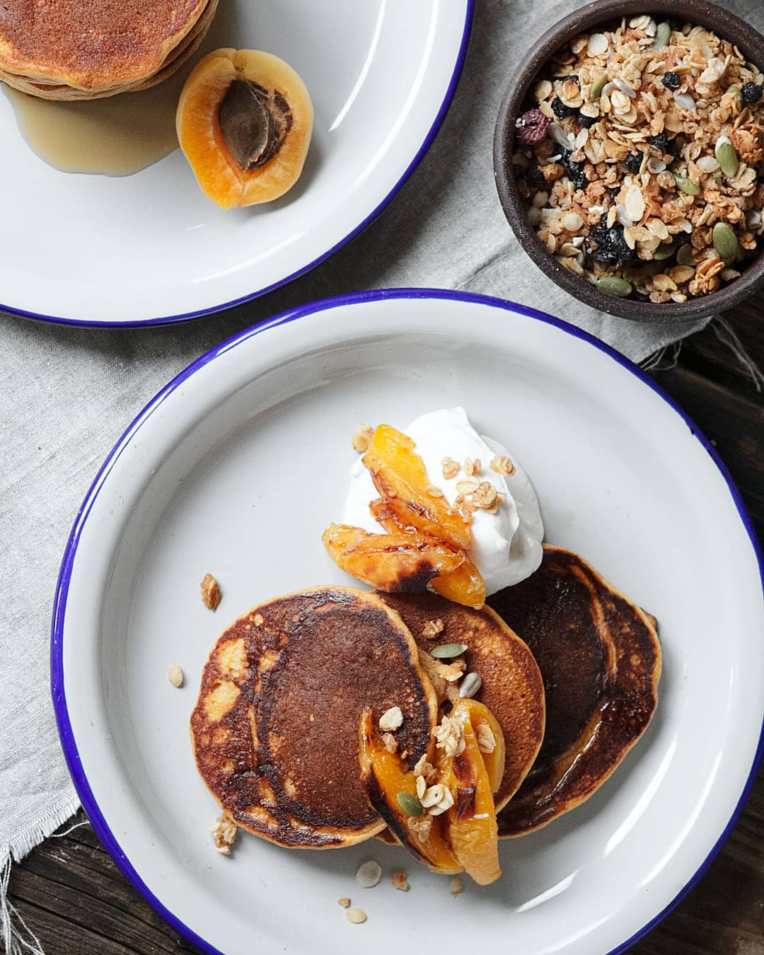Sweet Potato Pancakes with Yogurt and Caramelized Apricots Sweet Potato Pancakes with Yogurt and Caramelized Apricots