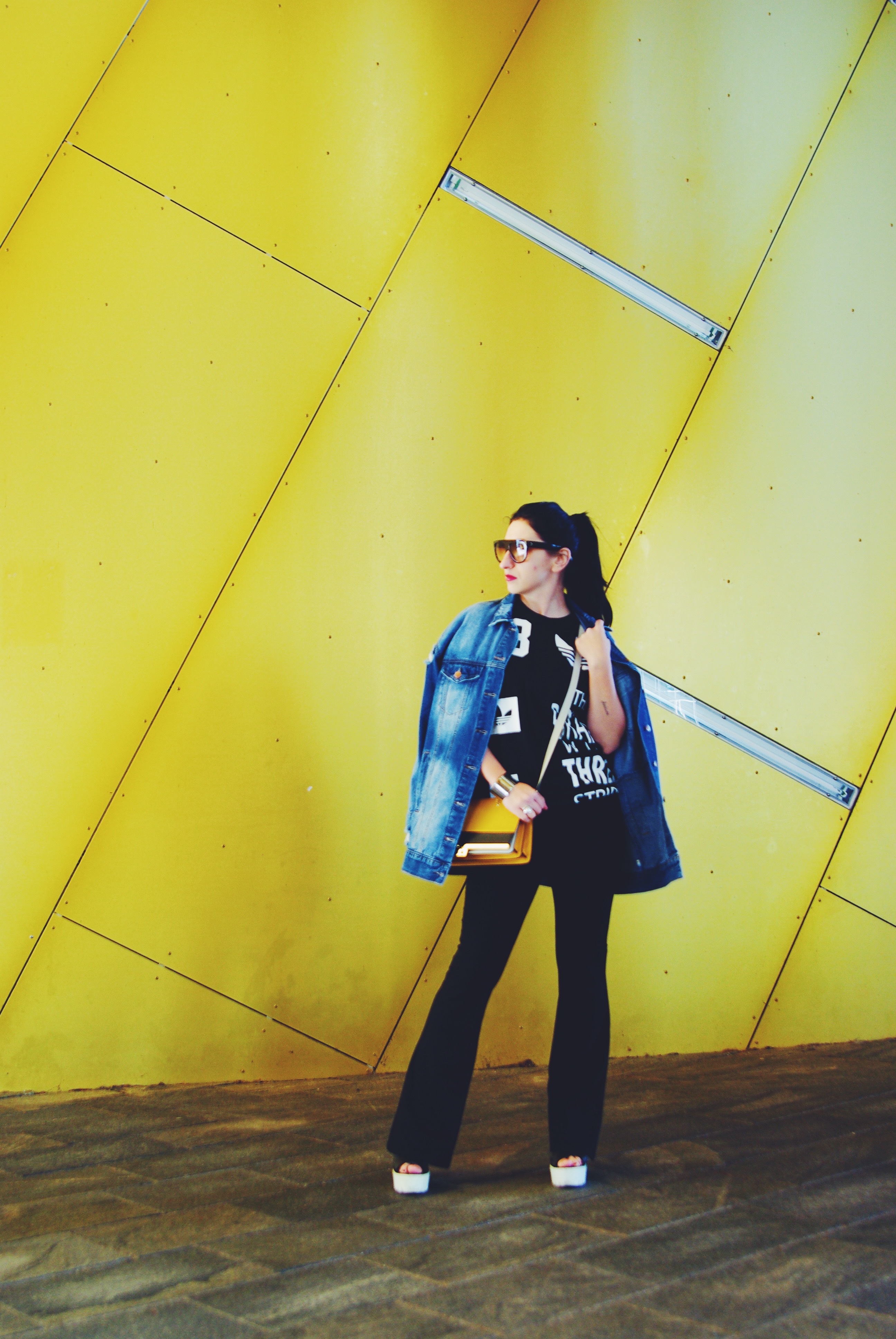 Denim jacket and Flare pants for a Monday kick Denim jacket and Flare pants for a Monday kick