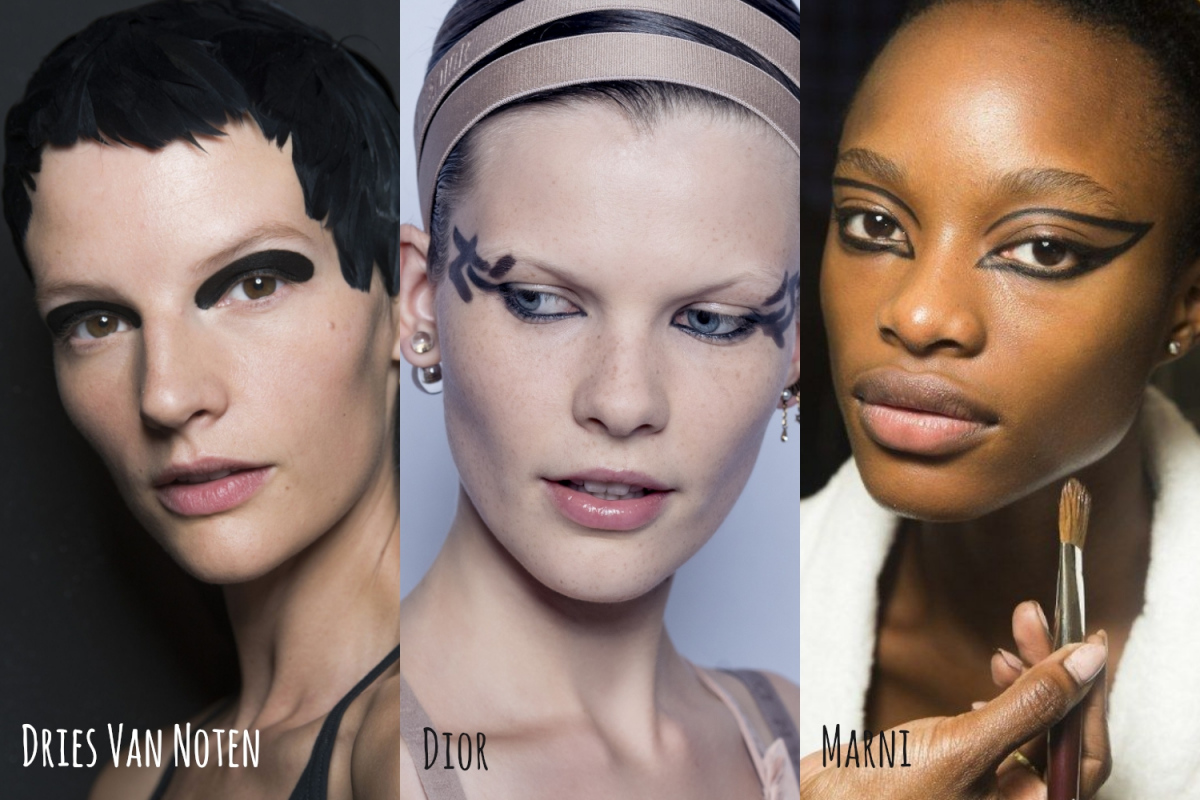 Winter Spring 2019 Makeup Trends Runway catwalk Makeup Report liz breygel January girl erdem dries von noten dior fenry beauty versace marni lequan smith Simone Rochas tendências de maquiagem 2019