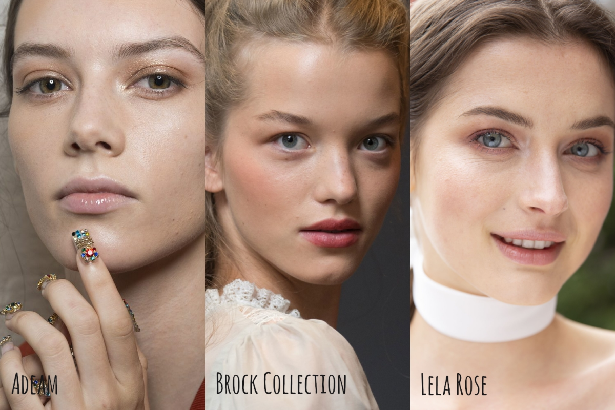 Winter Spring 2019 Makeup Trends Runway catwalk Makeup Report liz breygel January girl erdem dries von noten dior fenry beauty versace marni lequan smith Simone Rochas kate spade anna sui tendências de maquiagem 2019